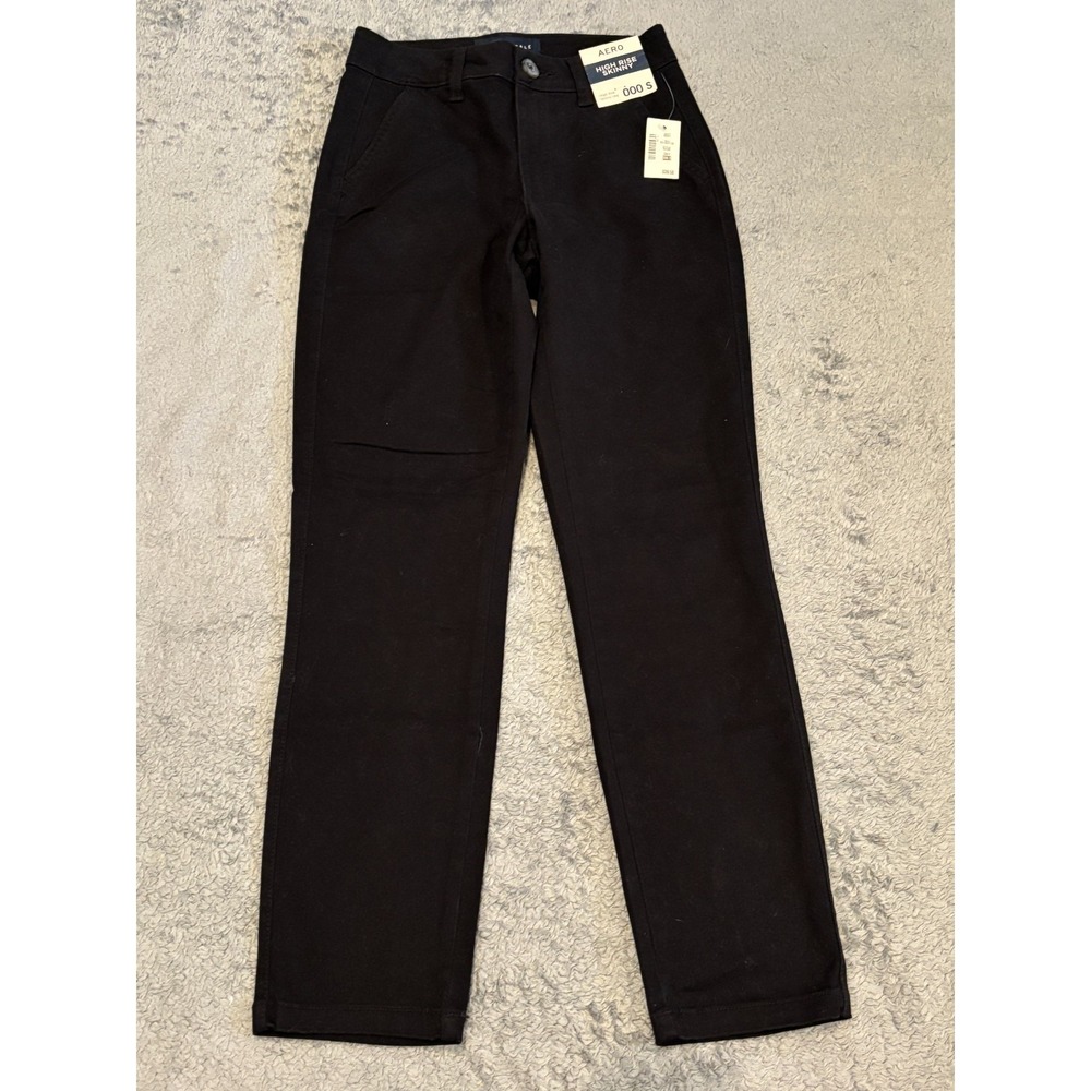 NWT Aeropostale Pants Womens 000S Black High Rise Skinny Stretch Ankle Casual